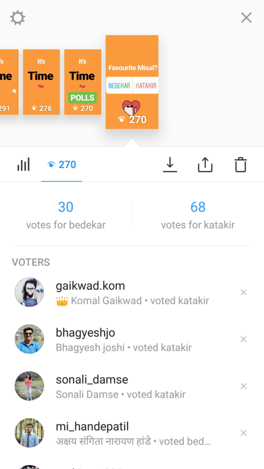 Instagram poll analytics