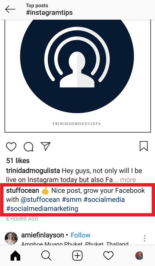 avoid block comment spam instagram