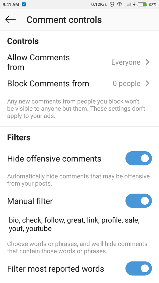 avoid comment spam instagram