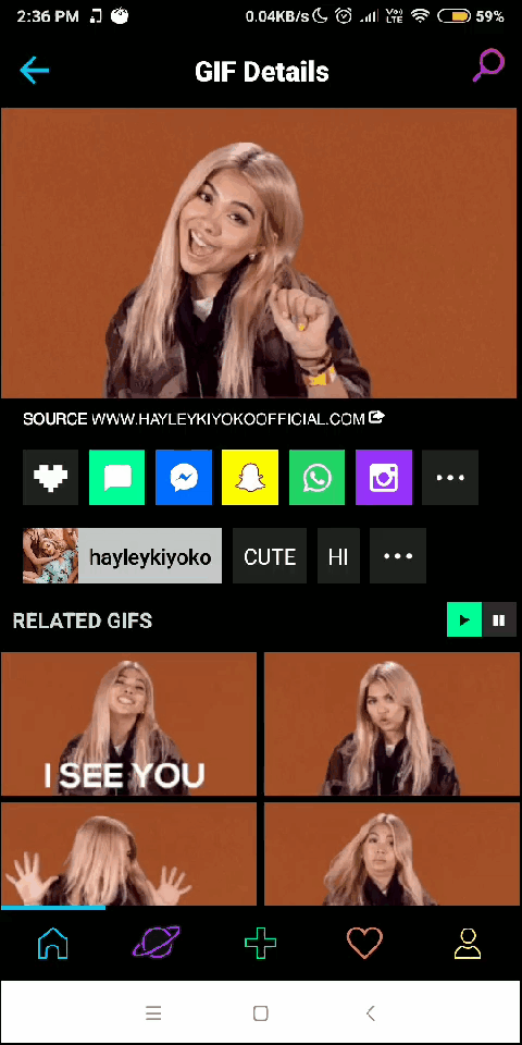 how to upload gifs on instagram using giphy