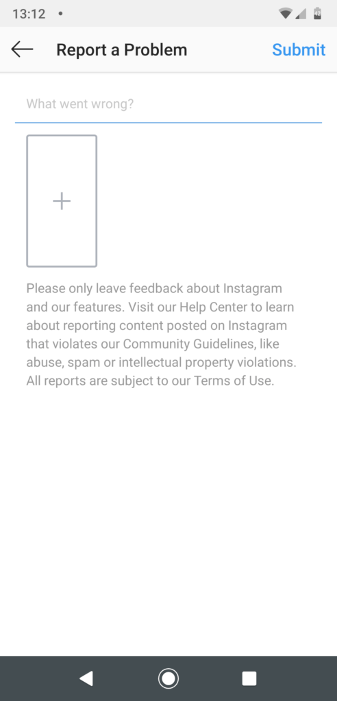In-app Instagram Support